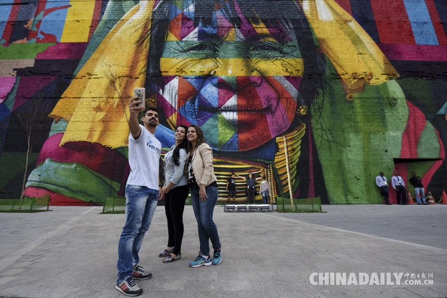 里約奧運大道上的巨幅土著居民噴繪壁畫（組圖）