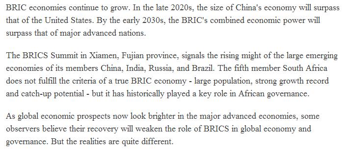 【老外談】金磚四國經濟增長推動全球經濟力量大轉移