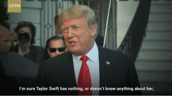 霉霉打破沉默表達政治立場，特朗普：對她歌的喜愛減少25%丨外媒說