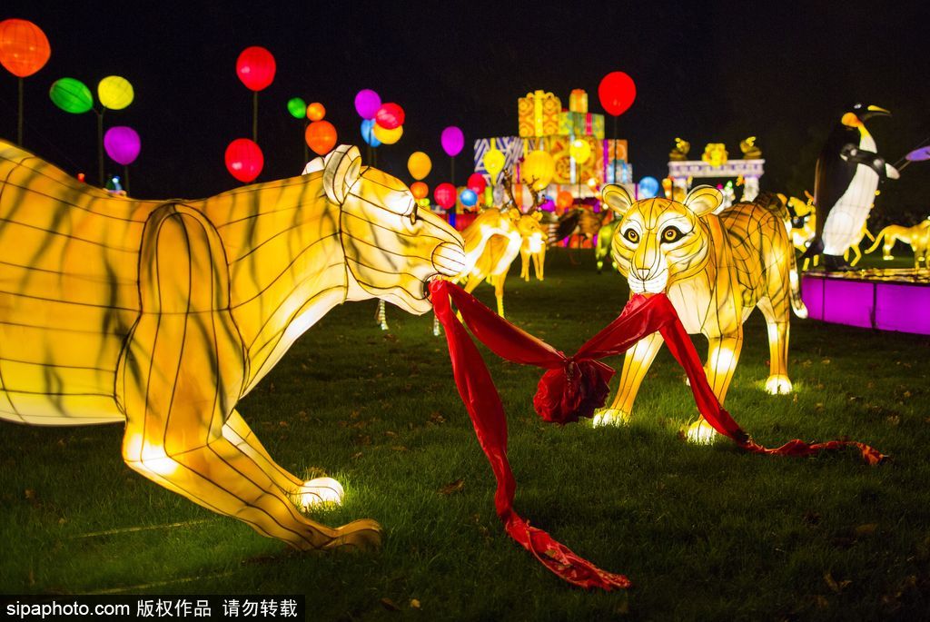 英國超大規模中國巨型燈籠會 豐富動物造型燈飾亮相
