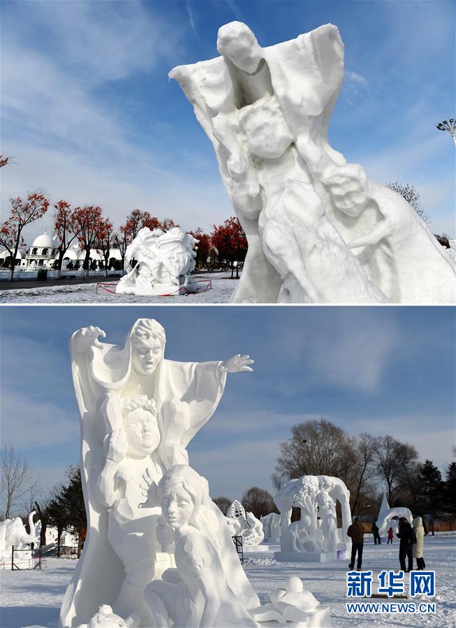 雪博會(huì)雪雕：從“精致”美到“抽象”美