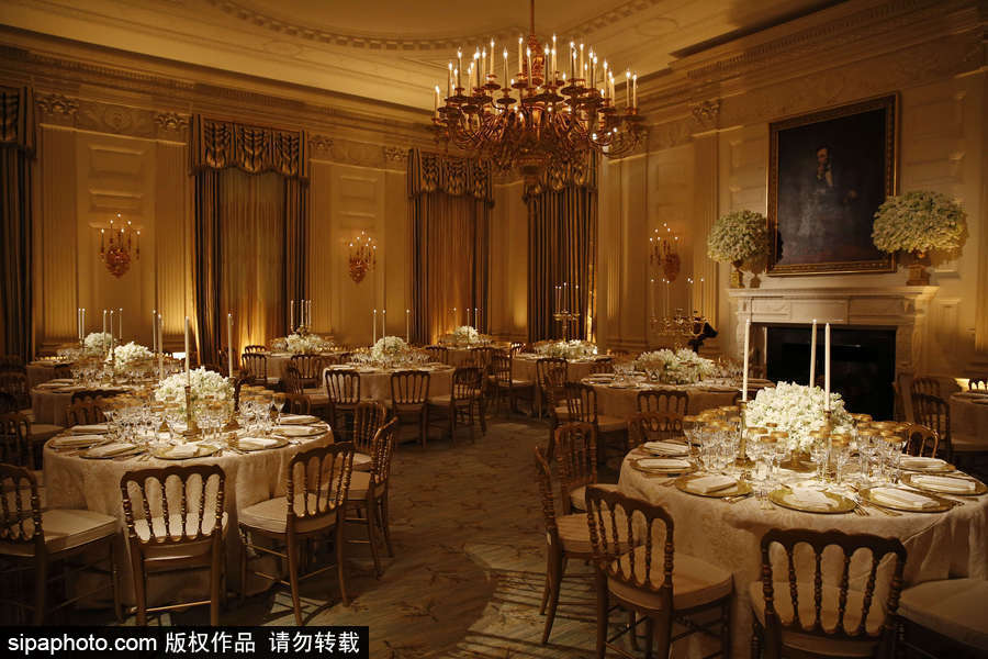 高貴又奢華！特朗普歡迎馬克龍宴會陳設(shè)曝光