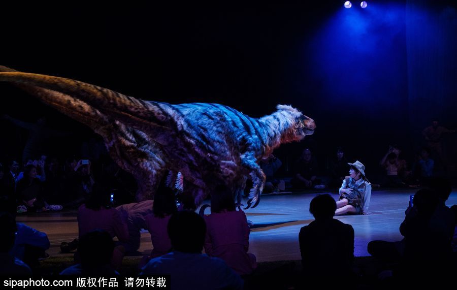 再現侏羅紀風云 日本東京“恐龍”現場表演場景震撼