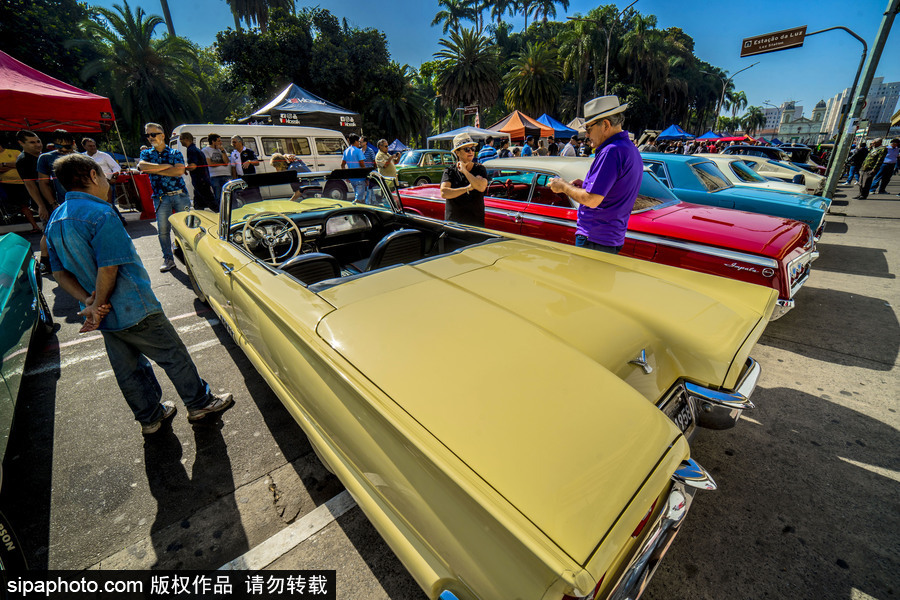 閃閃發(fā)光的復(fù)古時(shí)尚 巴西圣保羅舉行老爺車大“集會(huì)”