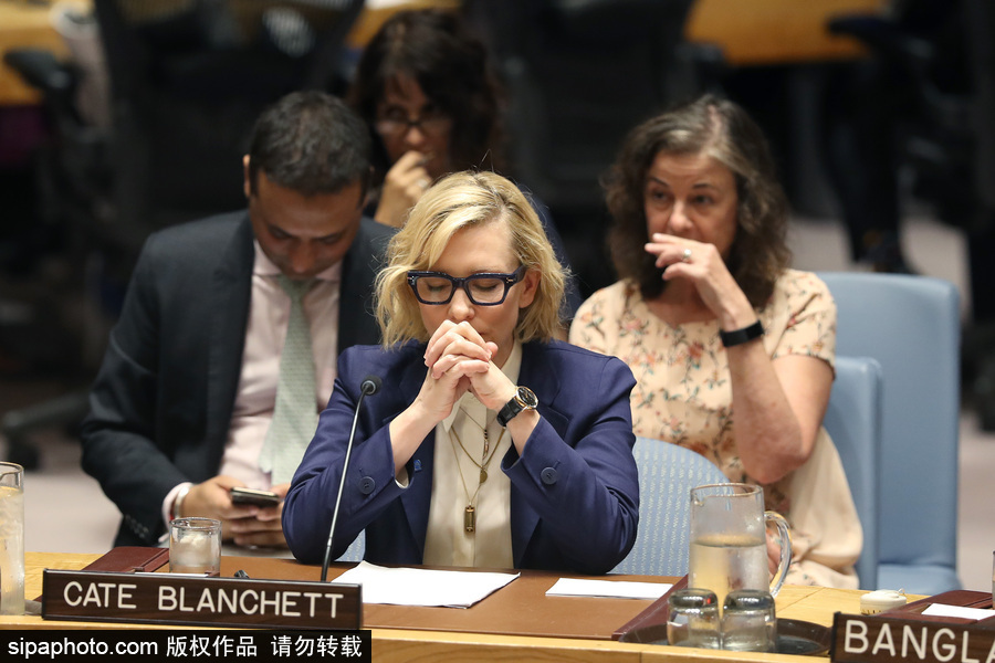 大魔王氣場超強！好萊塢女星凱特·布蘭切特現(xiàn)身聯(lián)合國會議