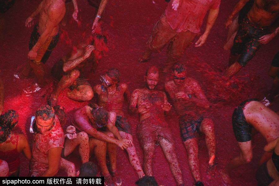 “血色”浪漫！直擊西班牙番茄節現場 互擲番茄毫不手軟