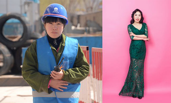 當女工們脫下工裝走進照相館 對比照讓人感嘆